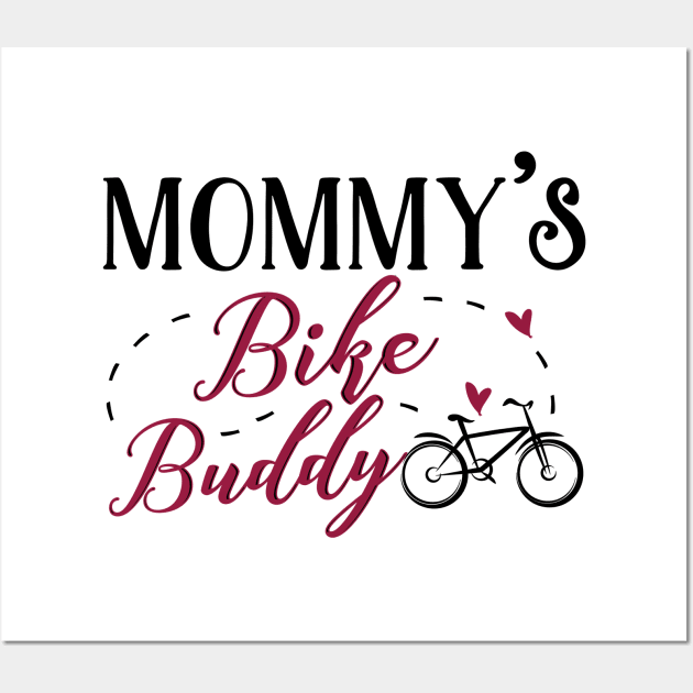 Bike Mom and Baby Matching T-shirts Gift Wall Art by KsuAnn